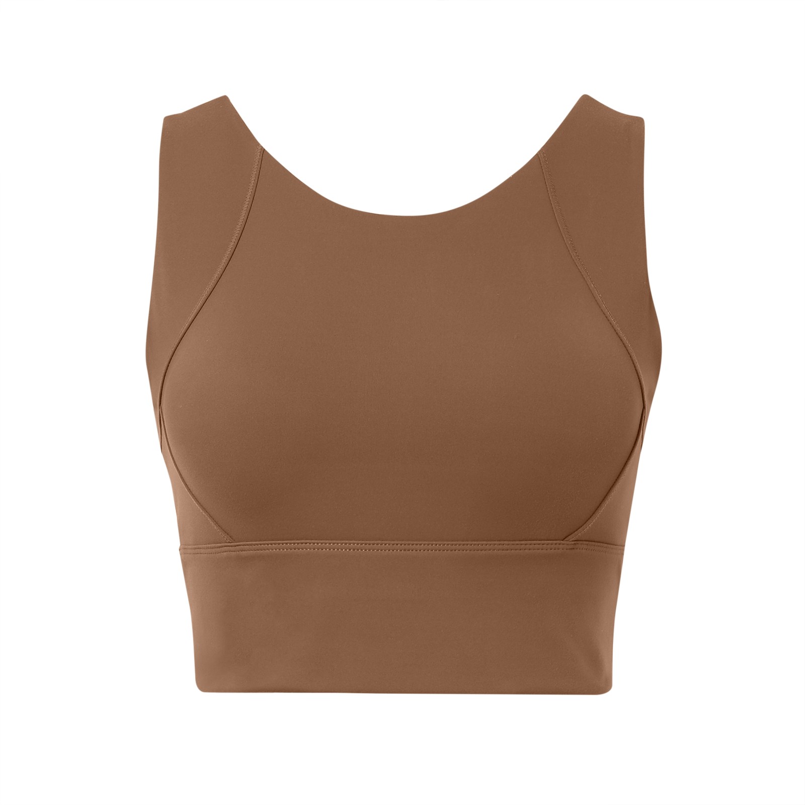 thumbnail image 5 of Sujetador deportivo de cuello alto para mujer - Largo, impacto medio, sin aros, acolchado, camiseta corta para yoga/gimnasio - Tallas S-XL, 5 of 5